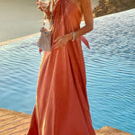 Classy and Fabulous Satin Halter Backless Party/Vocation Maxi Dress