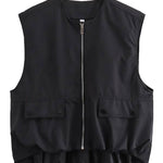Fashionable Loose Sleeveless Pocket Casual Vest