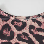 Bodycon Long Sleeves Leopard Printed Round-Neck Maxi Dresses