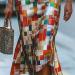 Mermaid Wrap Rainbow Plaid Skirts Bottoms