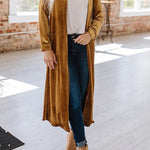 Velvet cardigan without buttons