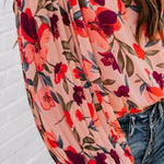 Zeagoo Zeagoo Women's Casual Floral Shirts Top Tunics Loose Print V Neck Long Sleeve Blouses