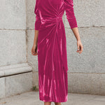 Celebrities Elegant Solid Strap Design V Neck Princess Dresses
