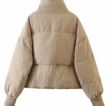 Stand Collar Zipper Pocket Thick Warm Cotton Jacket
