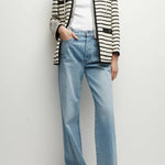 Foster Striped Dickey Jacket in Ivory Black