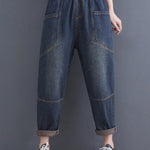 Artistic Retro Loose Elasticity Jean Pants