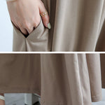 Simple Loose Short Sleeves Solid Color Round-Neck Maxi Dresses