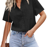 Short Sleeve Blouses Lightweight Loose Top - Zeagoo (Us Only)