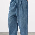 Stylish Pleated Casual Pocket Wide-leg Jeans
