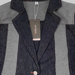 Long Sleeves Loose Contrast Color Split-Joint Deep V-Neck Jackets Outerwear