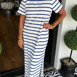 Women's Striped T-Shirt Dress with Pockets