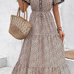 v-neck design print skirt