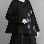 Original Loose Flower Printed Round-Neck Long Sleeves T-Shirt Top
