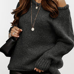 Women  Ribbed Knitted Oversized Pullover Sweater