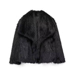 Large lapel faux fur loose short coat