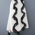 A-Line Long Sleeves Buttoned Split-Joint Lapel Midi Dresses Shirt Dress