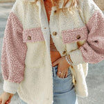 Two Pocket Color Block Single Breasted Long Sleeved Coats