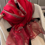 Sun-Protection Beaded See-Through Shawl&Scarf