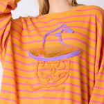 Halloween Ghost Embroidered Sweater Loose Casual Top
