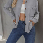 Casual V-neck Solid Color Blouse