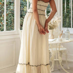 Sexy Vacation Solid Frenulum Backless U Neck Sling Dress Dresses