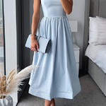 Spaghetti Strap Waisted A-line Midi Dress