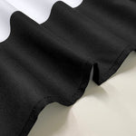 A-Line High Waisted Contrast Color Pleated Pockets Round-Neck Maxi Dresses
