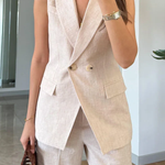 Fashion Lapel Vest & Pants Two-Piece Set