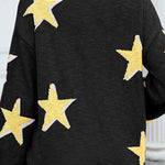women's five-pointed star knitted long sleeve sweater