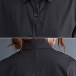 Original Casual Loose Polka-Dot Split-Joint Midi Shirt Dress