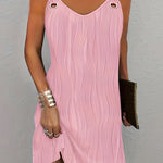 Sleeveless Hollow Split-Joint U-Neck Mini Dresses