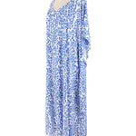 Batwing Sleeves Loose Leopard Split-Side Sun Protection V-Neck Cover-Ups Swimwear Maxi Dresses