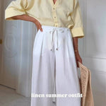 Three-quarter sleeve linen commuter shirt