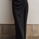 Halter-Neck Draped Sleeveless Maxi Dress