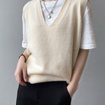 Simple 9 Colors V-Neck Loose Sleeveless Vest