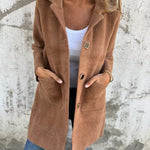 Morwenna | Long Sleeve Button Coat with Pockets