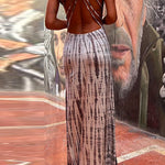 Margovil Criss Cross Open Back Tie Dye Maxi Dress