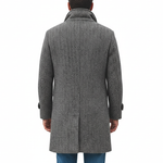 Men's Herringbone Blend Lapel Mid-length Coat