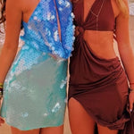 Margovil Halter Cut Out Open Back Sequin Mini Dress
