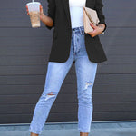 Margovil Classic Single Button Back Slit Pocketed Blazer