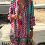 Hailee Colorful Water Ripple Print Casual Beach Mini Dress