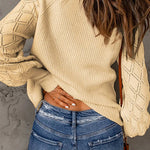 V Neck Long Sleeve Button Down Ribbed Sweatshirts Cardigan
