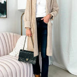 Coziest Open Front Ribbed Knit Midi Sweater Cardigan