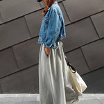 Loose Urban Gray Wide Leg Elastic Waist Pants