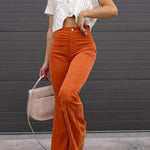 Corduroy Pocketed Flare Pants