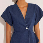 Raglan Sleeve Split-Joint V-Neck Blouses&Shirts Tops