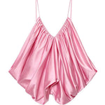 Margovil Spaghetti Strap Draped Satin Top