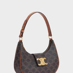 Retro metal buckle crescent bag