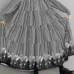 Vintage Loose Striped Buttoned Stand Collar Long Sleeves Midi Dress