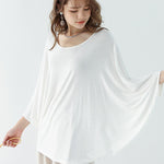 Vintage Loose Round-Neck Batwing Sleeves Shirts